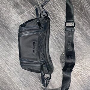 Madden NYC Women's Multi Zipper Fanny Pack with Pouch in black